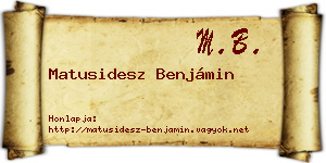 Matusidesz Benjámin névjegykártya